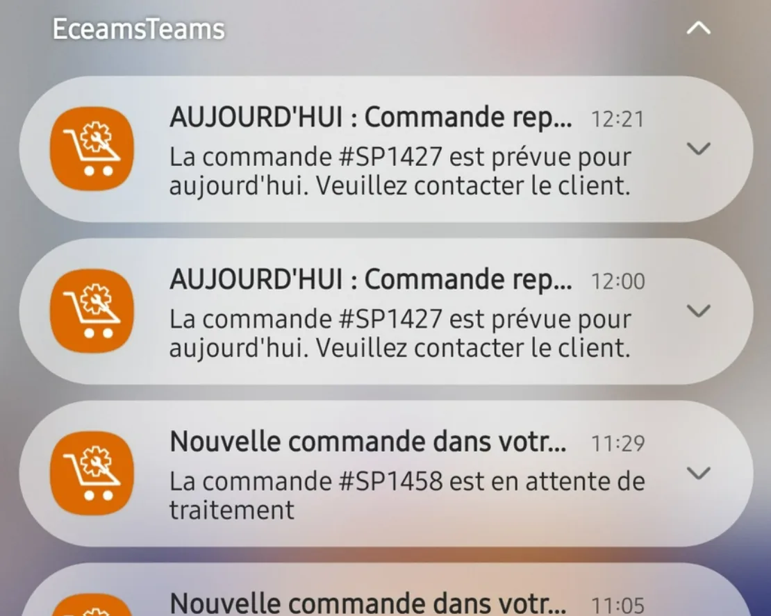 Rappels automatiques de colis par WhatsApp et SMS